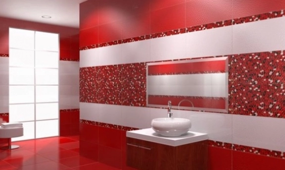 Banyo Dekorasyonunda Şahane Kırmızı Renkler