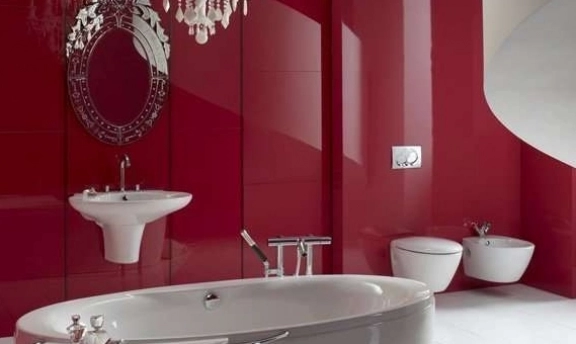 Banyo Dekorasyonunda Şahane Kırmızı Renkler