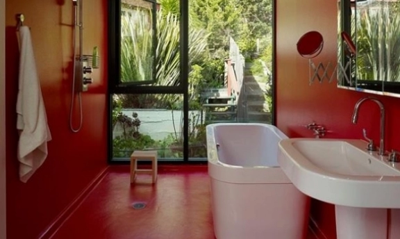 Banyo Dekorasyonunda Şahane Kırmızı Renkler