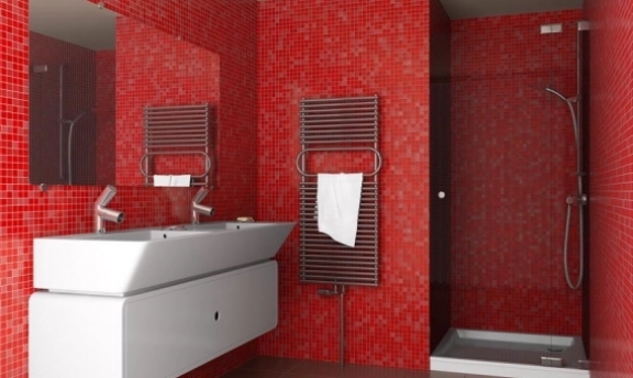 Banyo Dekorasyonunda Şahane Kırmızı Renkler