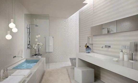 Beyaz renkli harika banyo dolapları