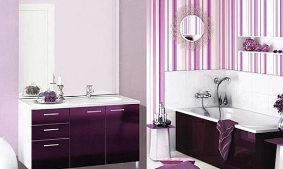 Mor Renkli Banyo Dekorasyonu Tasarımları