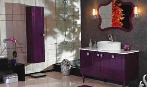 Mor Renkli Banyo Dekorasyonu Tasarımları