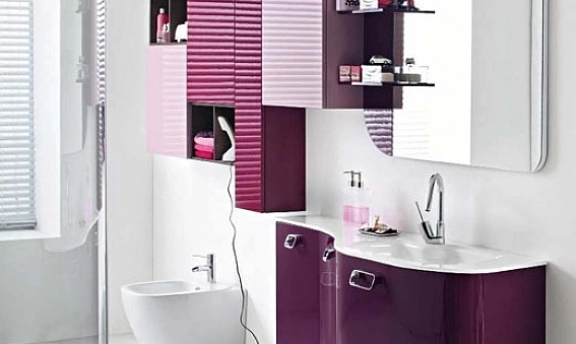 Mor Renkli Banyo Dekorasyonu Tasarımları