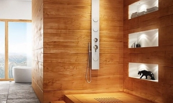 Ahşap tasarım banyo dekorasyonu fikirleri