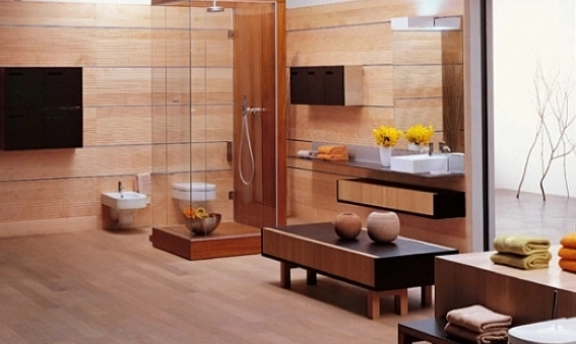 Ahşap tasarım banyo dekorasyonu fikirleri