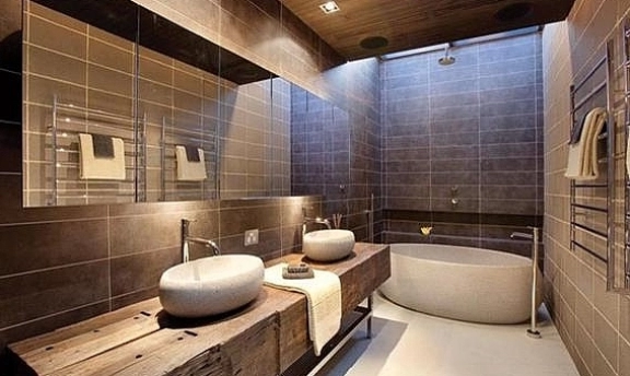 Ahşap tasarım banyo dekorasyonu fikirleri