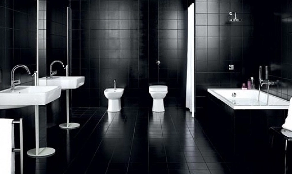Çok Şık Siyah Banyo Dekorasyonları