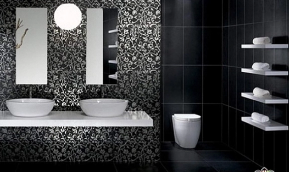 Çok Şık Siyah Banyo Dekorasyonları