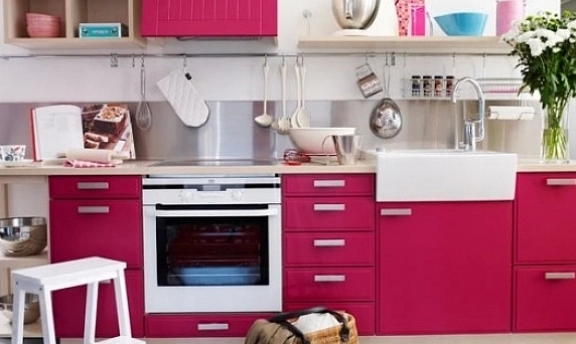 Pembe Renkli Mutfak Dekorasyonu Örnekleri