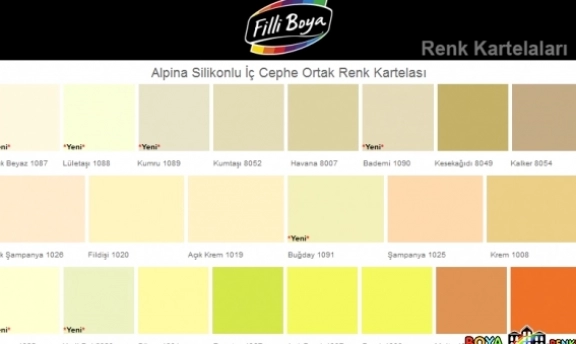Filli Boya Renk Kartelası 2015