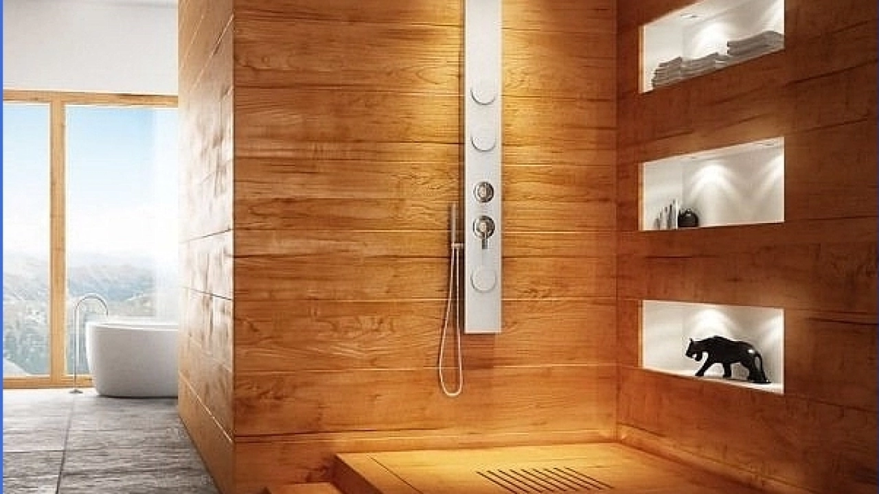 Ahşap tasarım banyo dekorasyonu fikirleri