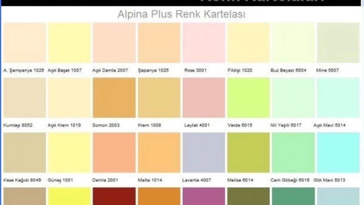 Filli Boya Renk Kartelası 2015